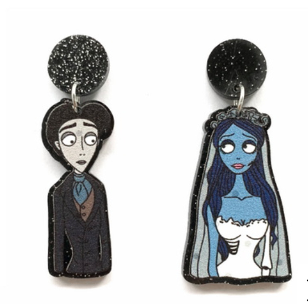 Cute Corpse Bride Acrylic Earrings NEW